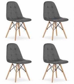 Krzesło DUMO - ciemny szary aksamit x 4