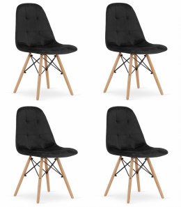 Krzesło DUMO - czarny aksamit x 4