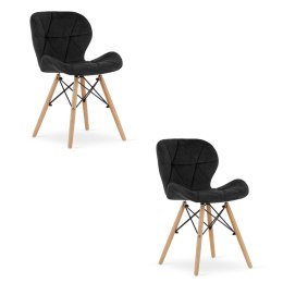 Krzesło LAGO Aksamit - czarne x 2