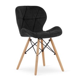 Krzesło LAGO Aksamit - czarne x 2