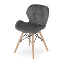 Krzesło LAGO Aksamit - szare x 2