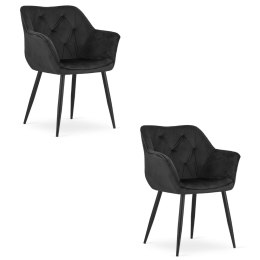 Krzesło MADERA - czarny aksamit x 2
