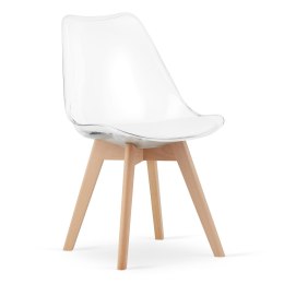 Krzesło MARK - przezroczyste / nogi naturalne x 4