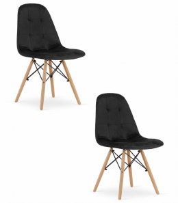 Krzesło DUMO - czarny aksamit x 2