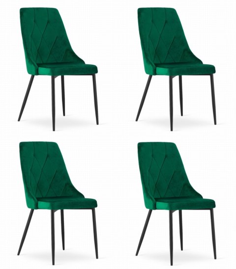 Krzesło IMOLA - ciemna zieleń aksamit x 4
