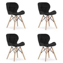 Krzesło LAGO Aksamit - czarne x 4