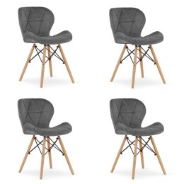 Krzesło LAGO Aksamit - szare x 4