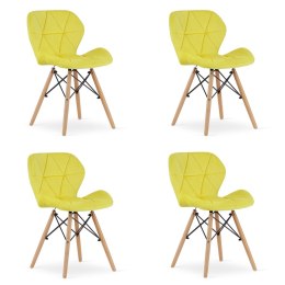 Krzesło LAGO Aksamit - żółte x 4