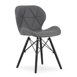 Krzesło LAGO ekoskóra - szare / nogi czarne x 4