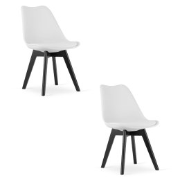 Krzesło MARK - białe / nogi czarne x 2