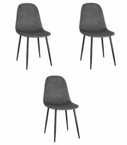 Krzesło COMO - ciemny szary aksamit x 3