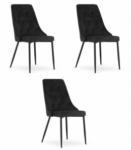 Krzesło IMOLA - czarny aksamit x 3