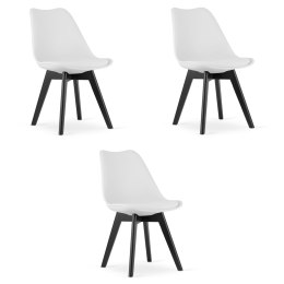 Krzesło MARK - białe / nogi czarne x 3