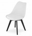 Krzesło MARK - białe / nogi czarne x 3
