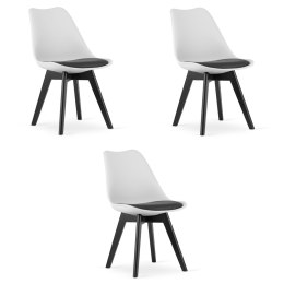 Krzesło MARK biało czarne / nogi czarne x 3