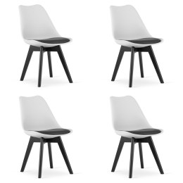 Krzesło MARK biało czarne / nogi czarne x 4