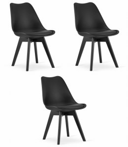 Krzesło MARK - czarne / nogi czarne x 3