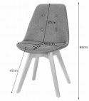 Krzesło NORI - czarny materiał - nogi naturalne x 3
