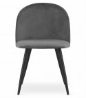 Krzesło BELLO - aksamit ciemnoszare / nogi czarne x 2
