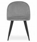 Krzesło BELLO - aksamit jasnoszare / nogi czarne x 1