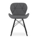 Krzesło LAGO ekoskóra - szare / nogi czarne x 3