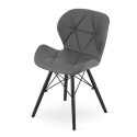 Krzesło LAGO ekoskóra - szare / nogi czarne x 3