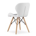 Krzesło LAGO ekoskóra - szaro-białe x 3