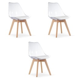 Krzesło MARK - przezroczyste / nogi naturalne x 3
