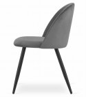 Krzesło BELLO - aksamit ciemnoszare / nogi czarne x 3