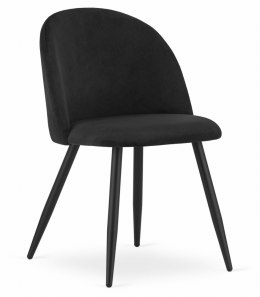 Krzesło BELLO - aksamit czarne / nogi czarne x 2