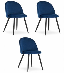 Krzesło BELLO - aksamit granat / nogi czarne x 3