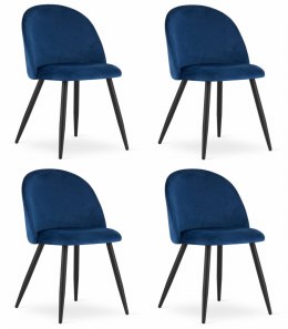 Krzesło BELLO - aksamit granat / nogi czarne x 4