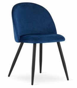 Krzesło BELLO - aksamit granat / nogi czarne x 4