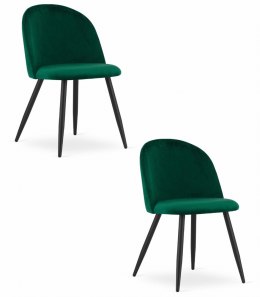 Krzesło BELLO - aksamit zieleń / nogi czarne x 2