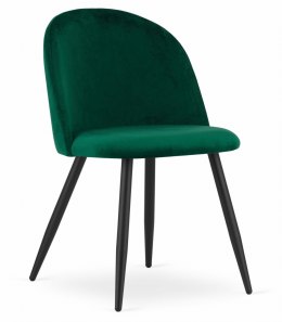 Krzesło BELLO - aksamit zieleń / nogi czarne x 3