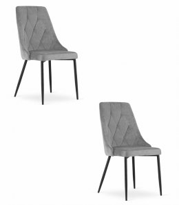 Krzesło IMOLA - jasny szary aksamit x 2