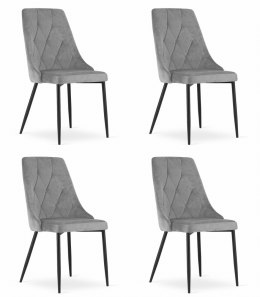 Krzesło IMOLA - jasny szary aksamit x 4