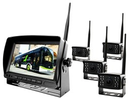Monitor rejestrator samochodowy lcd 7cali ahd z obsługą 4 bezprzewodowych kamer 12v 24v