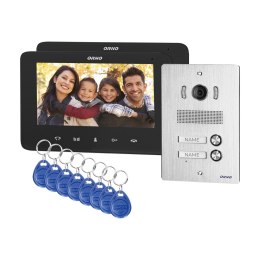 Zestaw wideodomofonowy 2-rodzinny bezsłuchawkowy, kolor, LCD 7