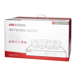 HIKVISION IPKIT-T4-4CH zestaw monitoringu z 4 kopułkowymi kamerami IP HIKVISION IP-CAM-T240H oraz 4-kanałowym rejestratorem HIK