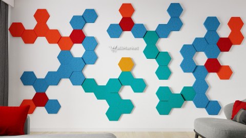 Panel ścienny 3d dekoracyjny piankowy WallMarket Heksagon ciemnoniebieski grubość 2,5 cm