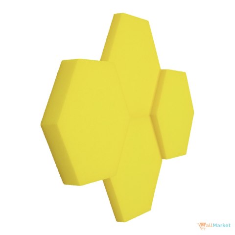 Panel ścienny 3d dekoracyjny piankowy WallMarket Heksagon cytrynowy grubość 2,5 cm