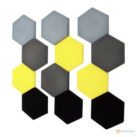 Panel ścienny 3d dekoracyjny piankowy WallMarket Heksagon czarny grubość 4,5 cm Panel ścienny 3d dekoracyjny piankowy WallMarket Heksagon czarny grubość 4,5 cm