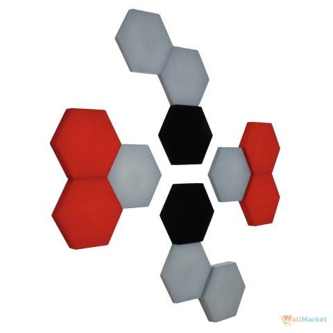 Panel ścienny 3d dekoracyjny piankowy WallMarket Heksagon czarny grubość 4,5 cm Panel ścienny 3d dekoracyjny piankowy WallMarket Heksagon czarny grubość 4,5 cm
