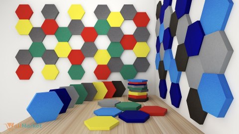 Panel ścienny 3d dekoracyjny piankowy WallMarket Heksagon czarny grubość 4,5 cm Panel ścienny 3d dekoracyjny piankowy WallMarket Heksagon czarny grubość 4,5 cm