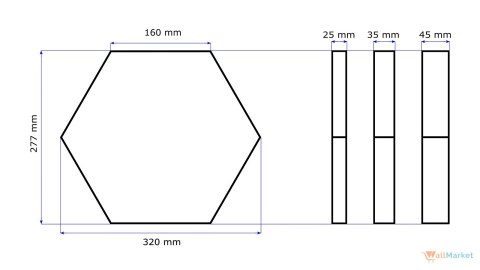 Panel ścienny 3d dekoracyjny piankowy WallMarket Heksagon czarny grubość 4,5 cm Panel ścienny 3d dekoracyjny piankowy WallMarket Heksagon czarny grubość 4,5 cm