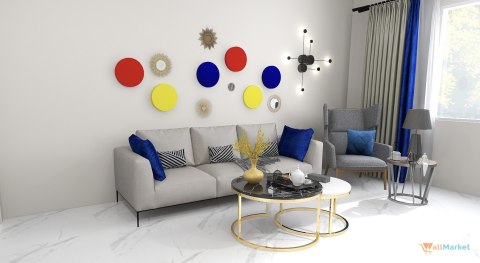 Panel ścienny 3d dekoracyjny piankowy WallMarket Koło jasnoniebieski grubość 3,5 cm