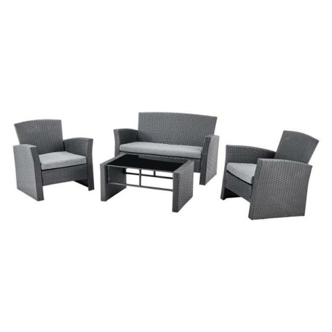 Zestaw Stół i 3 Krzesła DKD Home Decor Szary 124 x 72 x 75 cm 121 x 63 x 73 cm rattan syntetyczny