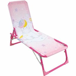 Leżak plażowy Fun House Unicorn Deckchair Sun Lounger 112 x 40 x 40 cm Dziecięcy Składany