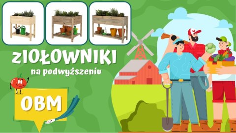 Drewniany kwietnik z półką OBM / 78x78 cm / Natur